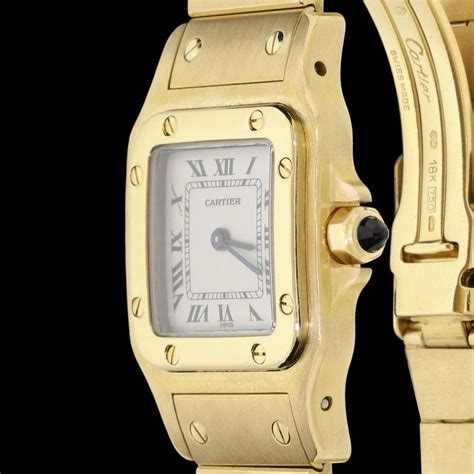 gold cartier watch ladies|solid gold cartier watch.